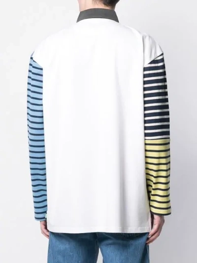 Shop Jw Anderson Patchwork Rugby Jersey Long Sleeve Polo Shirt In Blue