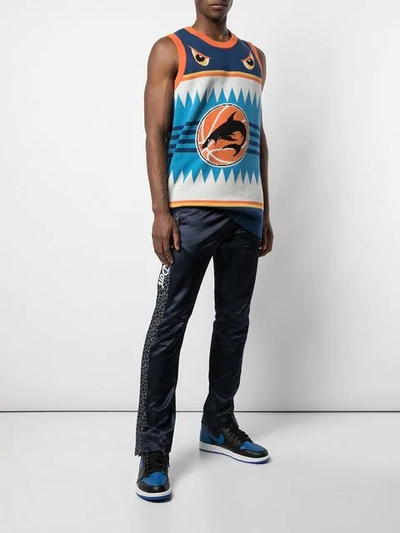 Shop Just Don Shark Print Tank Top In Blue