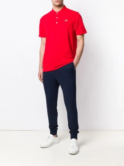 Shop Lacoste Embroidered Logo Polo Shirt In Red