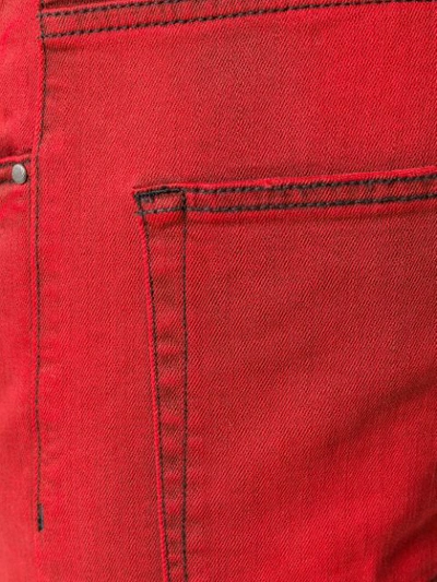 Paura Low Rise Skinny Jeans In Red