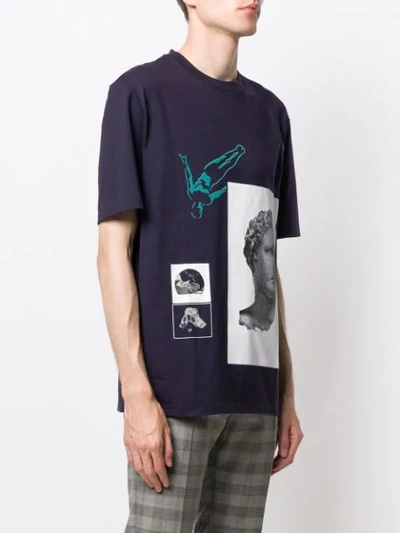 Shop Lanvin Statue Print T-shirt In Blue