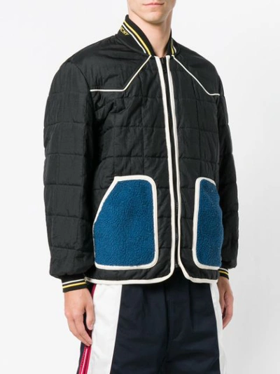 Shop Givenchy Contrast Pococket Bomber Jacket - Black