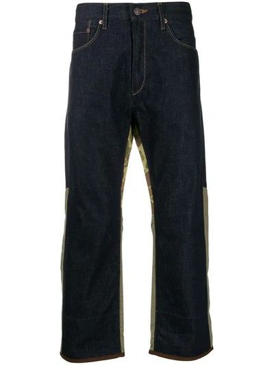 Shop Junya Watanabe X Levi's Deconstructed Cropped Trousers In Blue