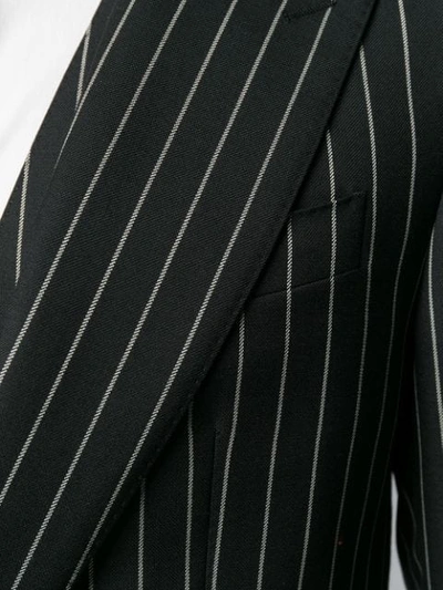 Shop Dolce & Gabbana Pinstriped Three-piece Suit In Black