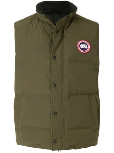 Shop Canada Goose Slim-fit Padded Gilet In Green