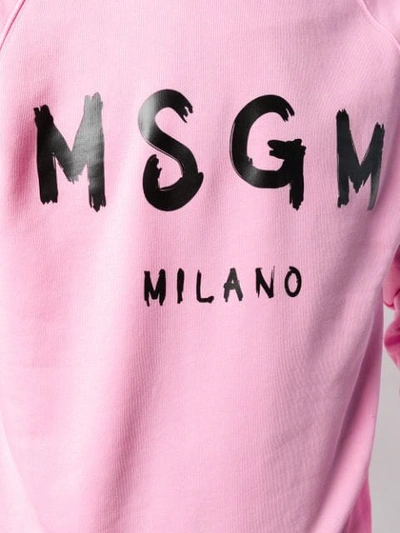 MSGM LOGO PRINT SWEATSHIRT - 粉色