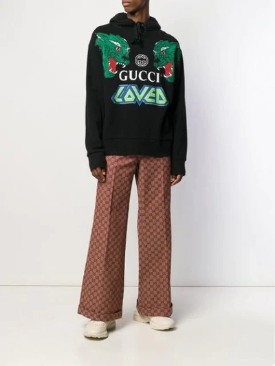 Shop Gucci Gg Jacquard Knit Trousers In Brown