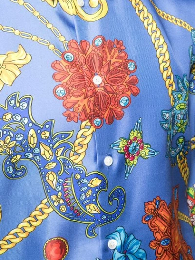 Shop Versace Baroque Print Shirt In Blue
