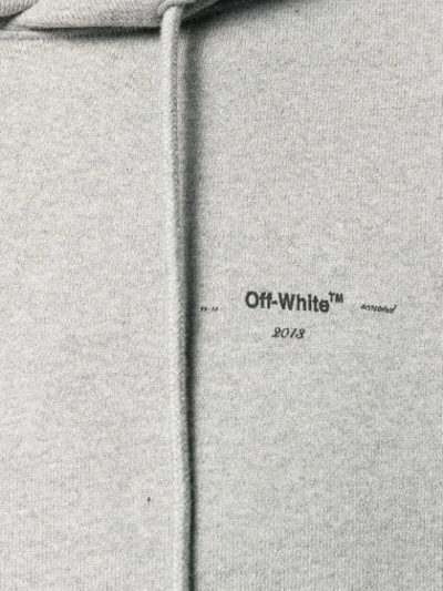 Shop Off-white Logo Print Hoodie In Grey