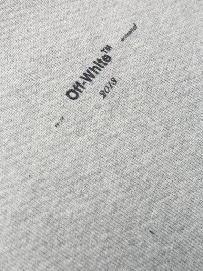Shop Off-white Logo Print Hoodie In Grey