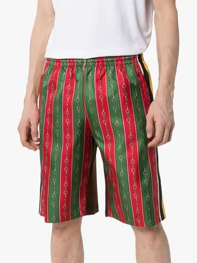 Shop Gucci Horsebit Chain Print Shorts In 3010 Multi