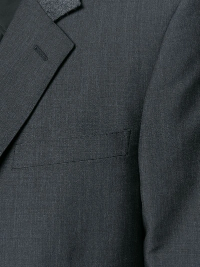 Shop Alexander Mcqueen Contrast Panel Classic Blazer In 1073 Grey