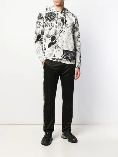 Shop Fendi Karl Kollage Printed Hoodie In Black