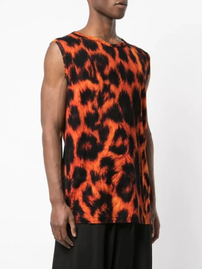 YOHJI YAMAMOTO LEOPARD PRINT TANK TOP - 黑色