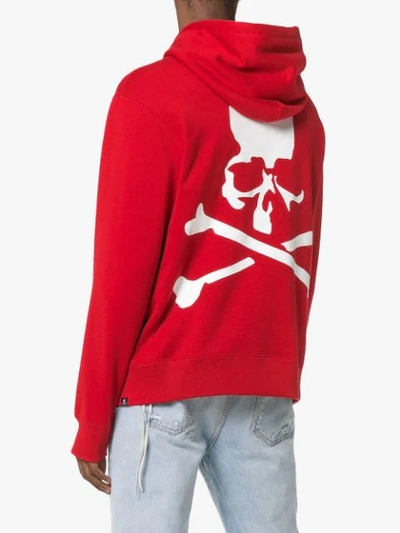 Shop Mastermind Japan Missions Logo Cotton Hoodie In Red
