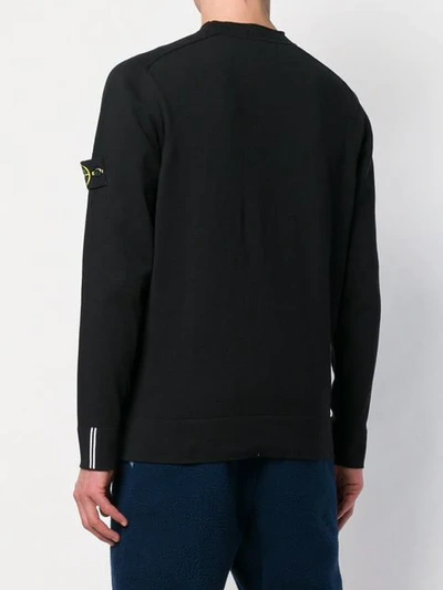 Shop Stone Island Pullover Mit Logo-patch - Schwarz In Black