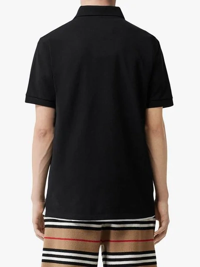 Shop Burberry Poloshirt Mit Monogramm In Black