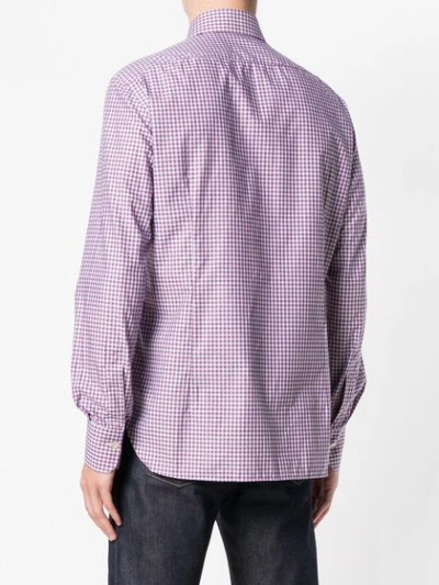 Shop Kiton Checked Button-down Shirt - Red