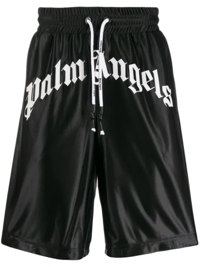 PALM ANGELS LOGO TRACK SHORTS - 黑色