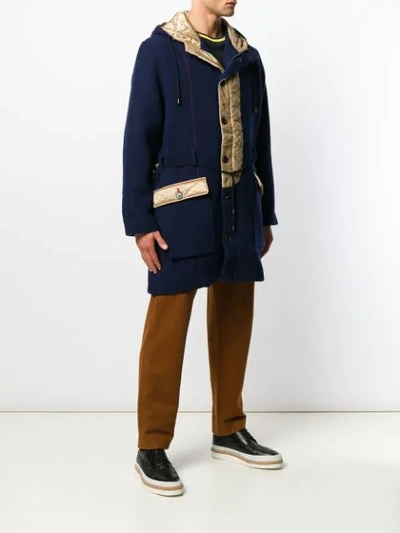 Shop Henrik Vibskov Quilted Duffle Coat In Blue