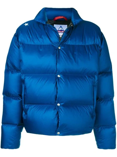 Shop The Editor Branded Back Padded Jacket - Blue