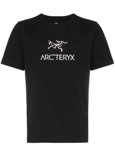 Shop Arc'teryx Arcword Logo Print Cotton T In Black