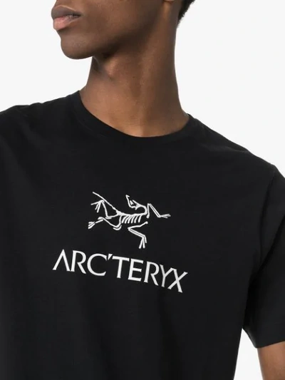 Shop Arc'teryx Arcword Logo Print Cotton T In Black