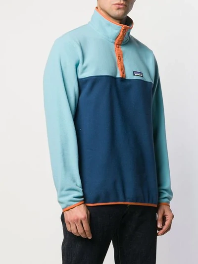 Shop Patagonia Fleecepullover Mit Druckknöpfen - Blau In Blue