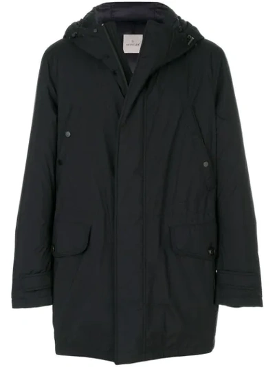 Shop Moncler Padded Parka Coat - Blue