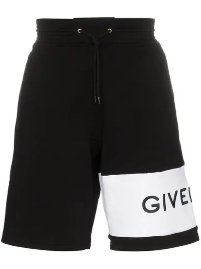 GIVENCHY LOGO超大款全棉运动短裤 - 黑色