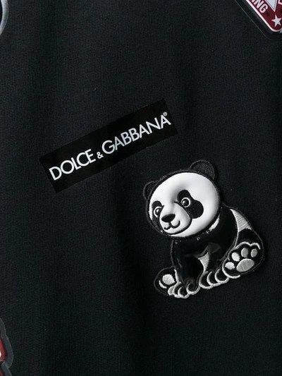 Shop Dolce & Gabbana Panda Patched Sweatshirt In N0000 Black