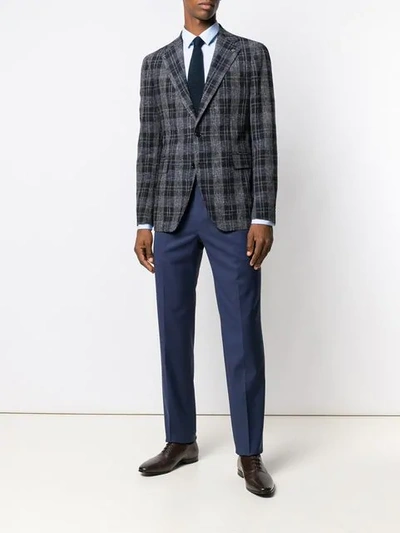Shop Brioni Tailored Straight Leg Trousers In Blue