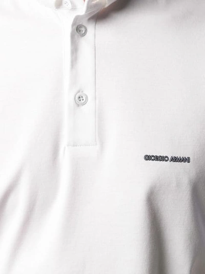 Shop Giorgio Armani Chest Logo Polo Shirt In White