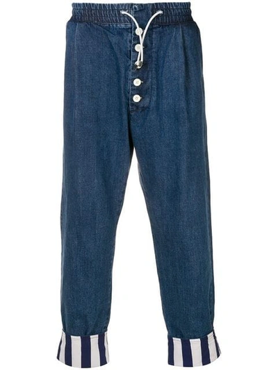 Shop Sunnei Drop-crotch Trousers In Blue
