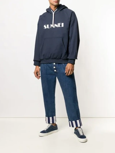 Shop Sunnei Drop-crotch Trousers In Blue