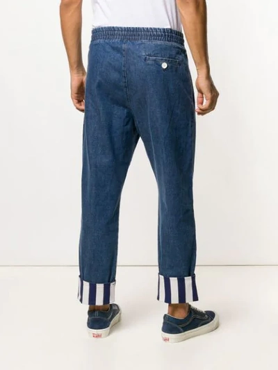 Shop Sunnei Drop-crotch Trousers In Blue