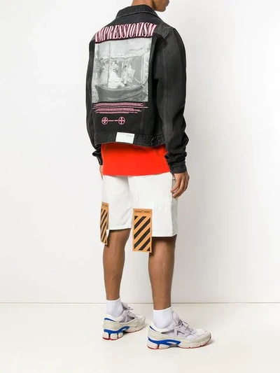 Shop Off-white Printed Denim Jacket In 1088