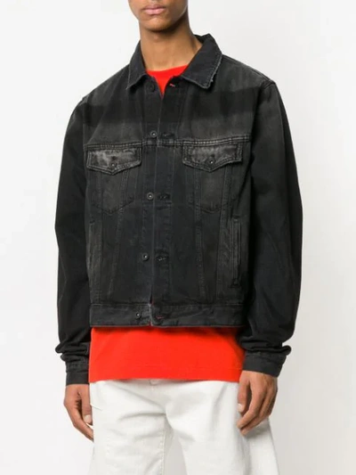 Shop Off-white Printed Denim Jacket In 1088