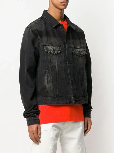 Shop Off-white Printed Denim Jacket In 1088