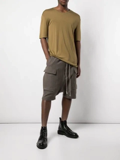 Shop Rick Owens Dropped Crotch Shorts In Grey