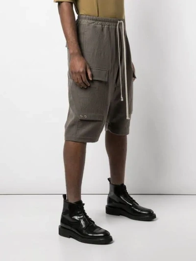 Shop Rick Owens Dropped Crotch Shorts In Grey
