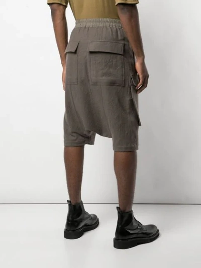 Shop Rick Owens Dropped Crotch Shorts In Grey