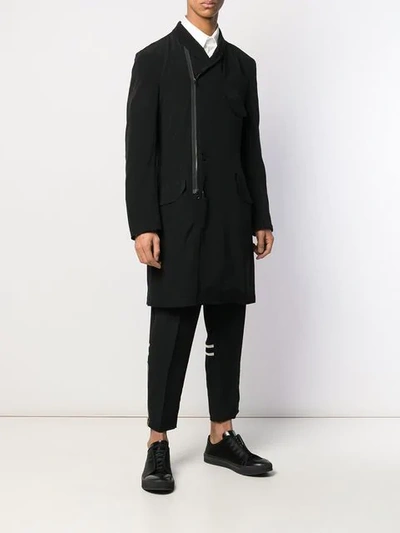 Shop Yohji Yamamoto Semi-long Light Jacket In Black