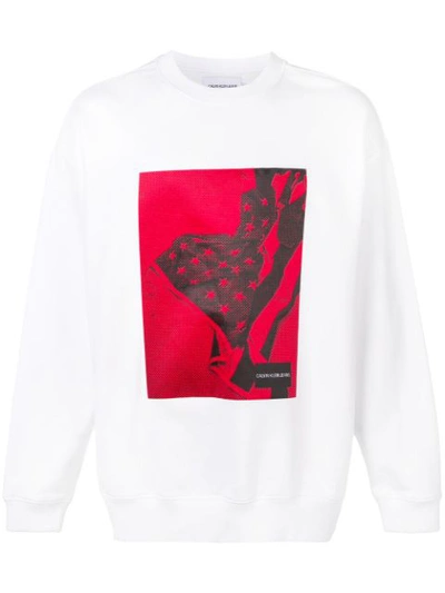Shop Calvin Klein Jeans Est.1978 Photographic Print Sweatshirt In White