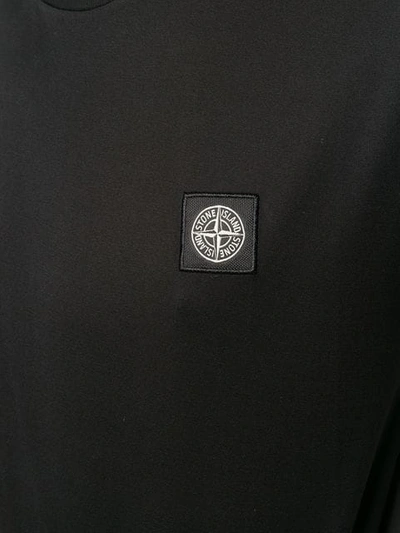 STONE ISLAND 标贴T恤 - 黑色