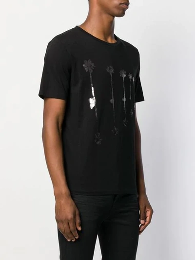 Shop Saint Laurent Palm Print T-shirt In Black