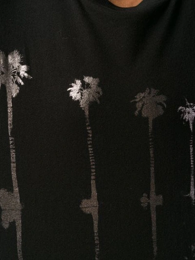 Shop Saint Laurent Palm Print T-shirt In Black