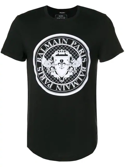 Shop Balmain Monnaie Logo T In Black