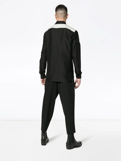 Shop Rick Owens Cotton Panel Stud Embellished Shirt In Black