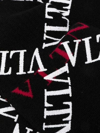 Shop Valentino Vltn Grid Socks In Black